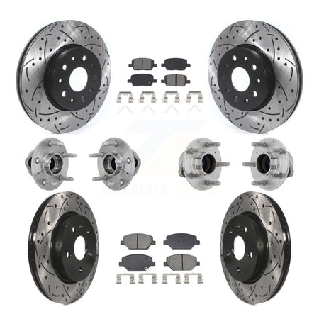 Front Rear Hub Bearings Coated Disc Brake Rotors And Pads Kit (10Pc) For Chevrolet Camaro KBB-132805