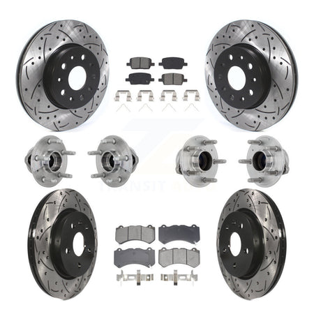 Front Rear Hub Bearing Coated Disc Brake Rotor Pads Kit (10Pc) For Chevrolet Camaro LT LS KBB-132807