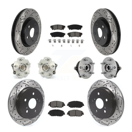 Front Rear Hub Bearings Coated Disc Brake Rotors And Pads Kit (10Pc) For Toyota RAV4 KBB-132813