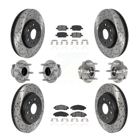 Front Rear Hub Bearing Coat Brake Rotor Pads Kit (10Pc) For Chevrolet Traverse GMC Acadia KBB-132825