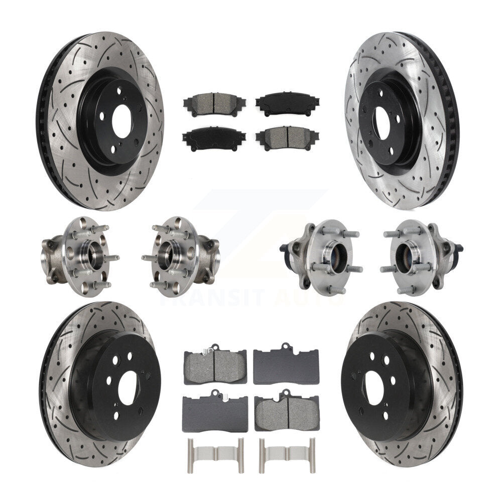 Front Rear Hub Bearing Coat Brake Rotor Pad Kit (10Pc) For Lexus GS350 RC300 GS450h GS300 KBB-132826