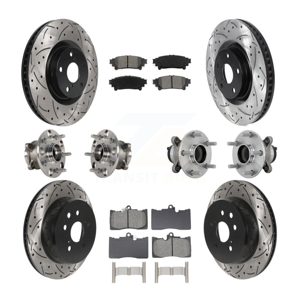 Front Rear Hub Bearing Coated Brake Rotor And Pad Kit (10Pc) For Lexus IS300 IS350 IS200t KBB-132828