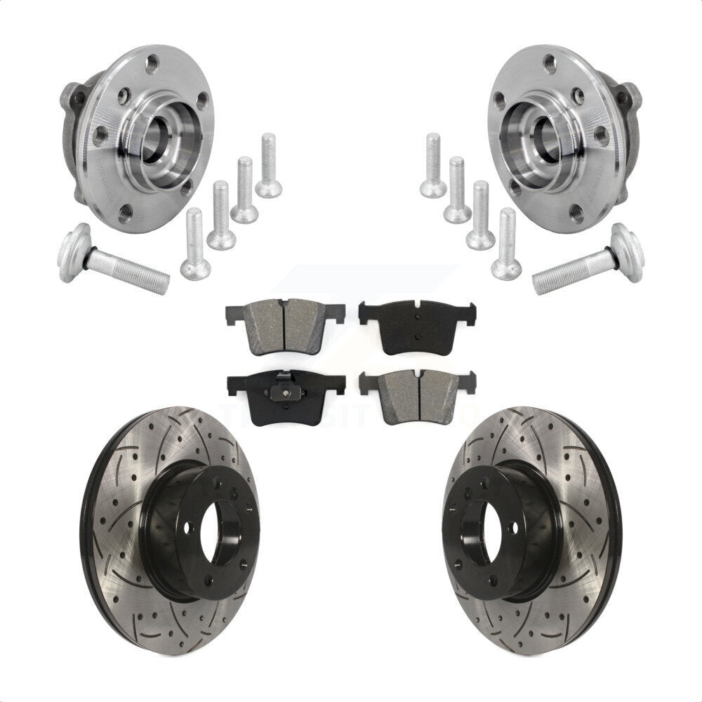 Front Hub Bearing Drill Slot Brake Rotor Pad Kit For BMW 330i xDrive 230i 430i Gran Coupe KBB-132841