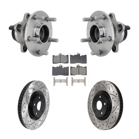 Front Hub Bearing Drill Slot Brake Rotor Pad Kit For Lexus GS350 RC300 RC350 GS450h GS300 KBB-132846