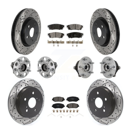 Front Rear Hub Bearing Coated Disc Brake Rotor And Ceramic Pad Kit (10Pc) For Toyota RAV4 KBB-132863
