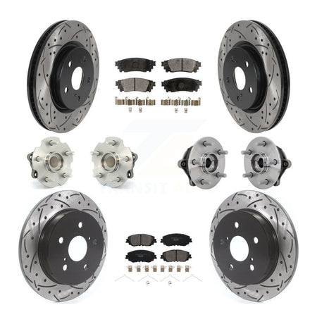 Front Rear Hub Bearing Coated Disc Brake Rotor And Ceramic Pad Kit (10Pc) For Toyota RAV4 KBB-132866