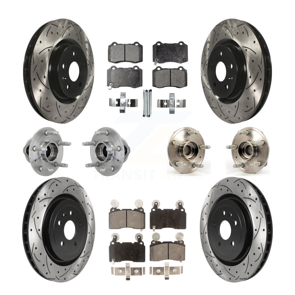 Front Rear Hub Bearings Coated Disc Brake Rotors And Pads Kit (10Pc) For Chevrolet Camaro KBB-132873