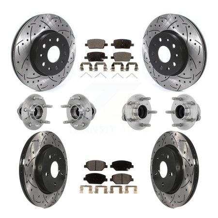 Front Rear Hub Bearings Coated Disc Brake Rotors And Pads Kit (10Pc) For Chevrolet Camaro KBB-132879