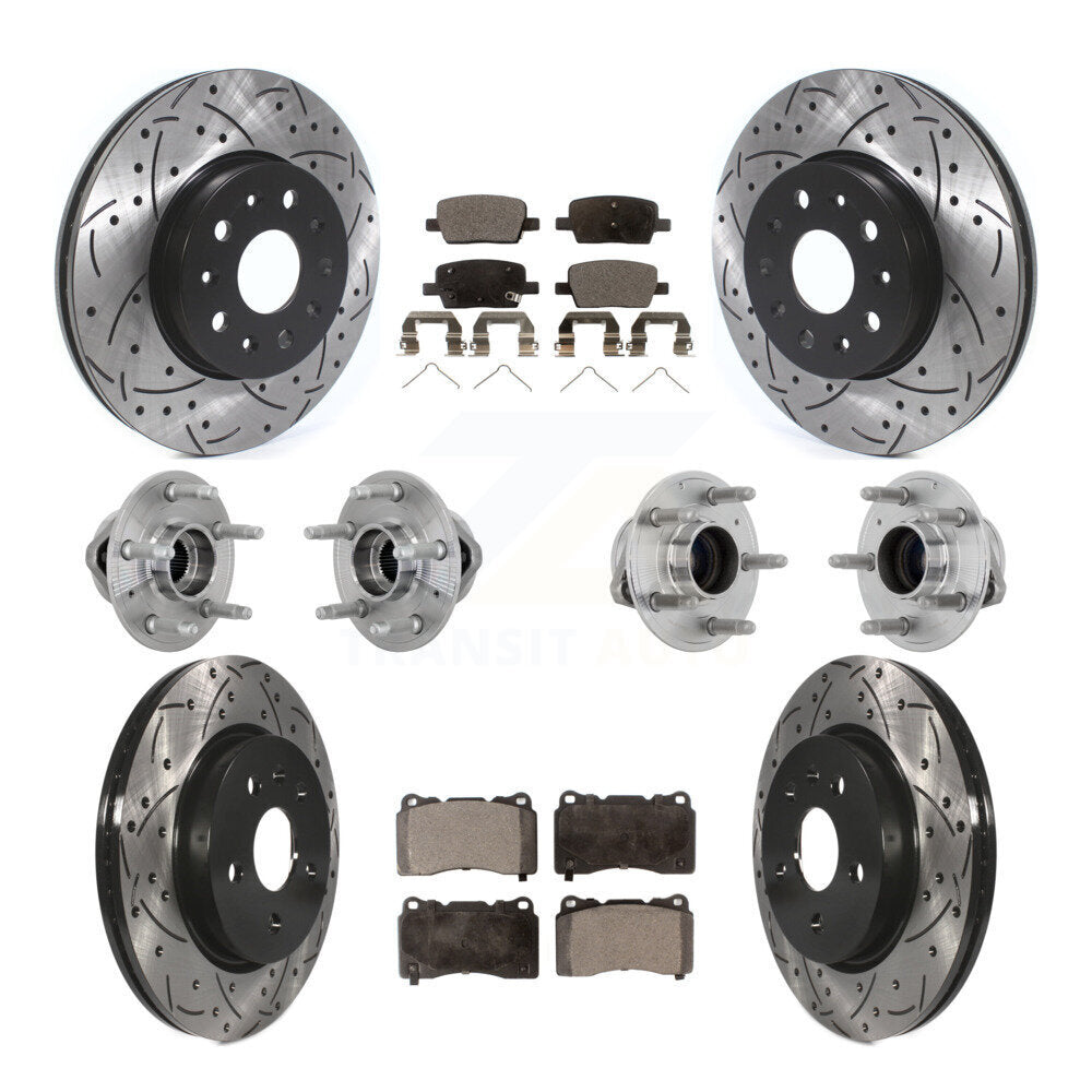 Front Rear Hub Bearing Coat Brake Rotor Pads Kit (10Pc) For Chevrolet Camaro Cadillac CT6 KBB-132880