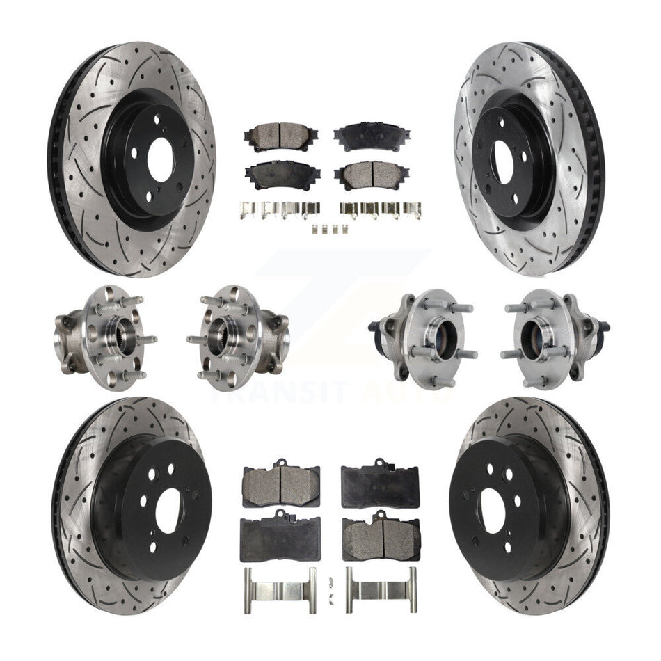 Front Rear Hub Bearing Coat Brake Rotor Pad Kit (10Pc) For Lexus GS350 RC300 GS450h GS300 KBB-132892