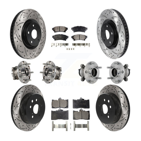 Front Rear Hub Bearing Coated Brake Rotor And Pad Kit (10Pc) For Lexus IS300 IS350 IS200t KBB-132893