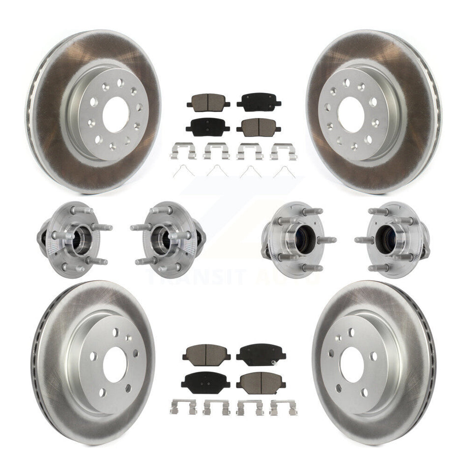 Front Rear Hub Bearings Coated Disc Brake Rotors And Pads Kit (10Pc) For Chevrolet Camaro KBB-132935