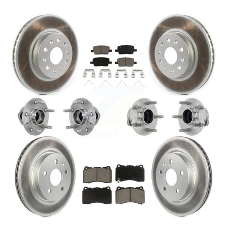 Front Rear Hub Bearing Coat Brake Rotor Pads Kit (10Pc) For Chevrolet Camaro Cadillac CT6 KBB-132936