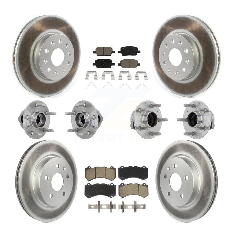 Front Rear Hub Bearing Coated Disc Brake Rotor Pads Kit (10Pc) For Chevrolet Camaro LT LS KBB-132937