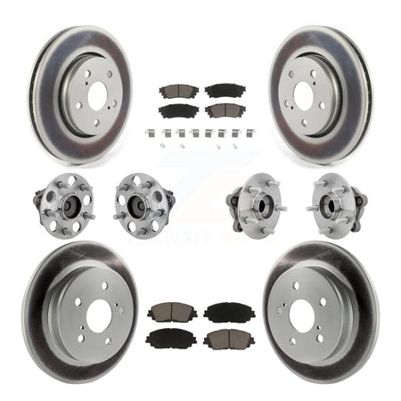 Front Rear Hub Bearing Coated Disc Brake Rotor And Ceramic Pad Kit (10Pc) For Toyota C-HR KBB-132939