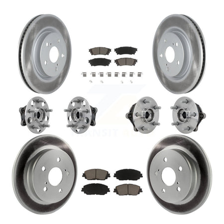 Front Rear Hub Bearing Coated Disc Brake Rotors And Pads Kit (10Pc) For Toyota RAV4 Venza KBB-132943