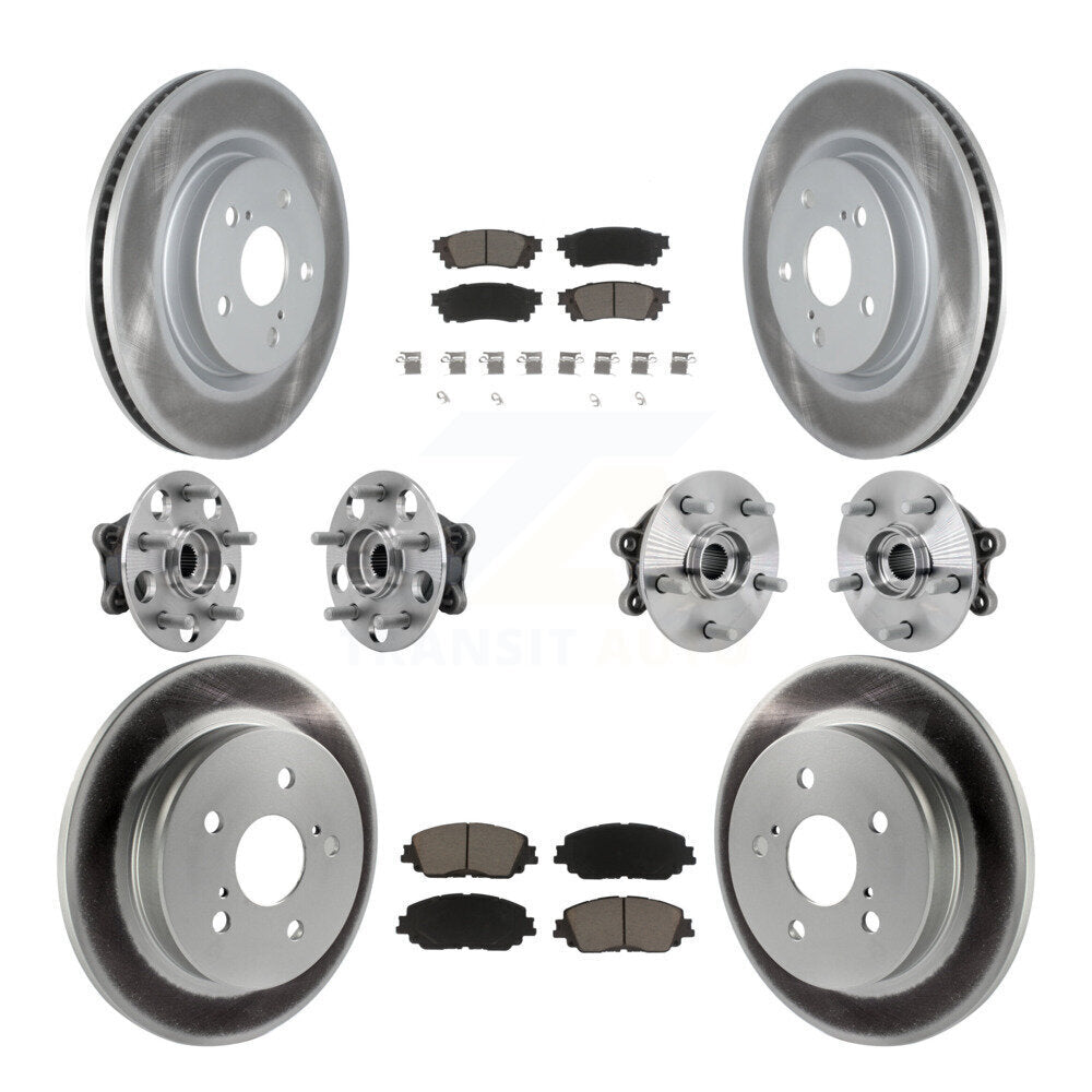 Front Rear Hub Bearing Coated Disc Brake Rotor And Ceramic Pad Kit (10Pc) For Toyota RAV4 KBB-132944
