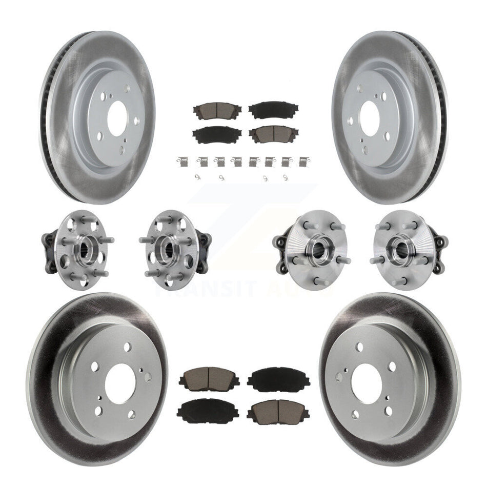 Front Rear Hub Bearing Coated Disc Brake Rotor And Ceramic Pad Kit (10Pc) For Toyota RAV4 KBB-132944
