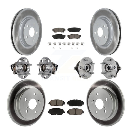 Front Rear Hub Bearing Coated Disc Brake Rotor And Ceramic Pad Kit (10Pc) For Toyota RAV4 KBB-132945