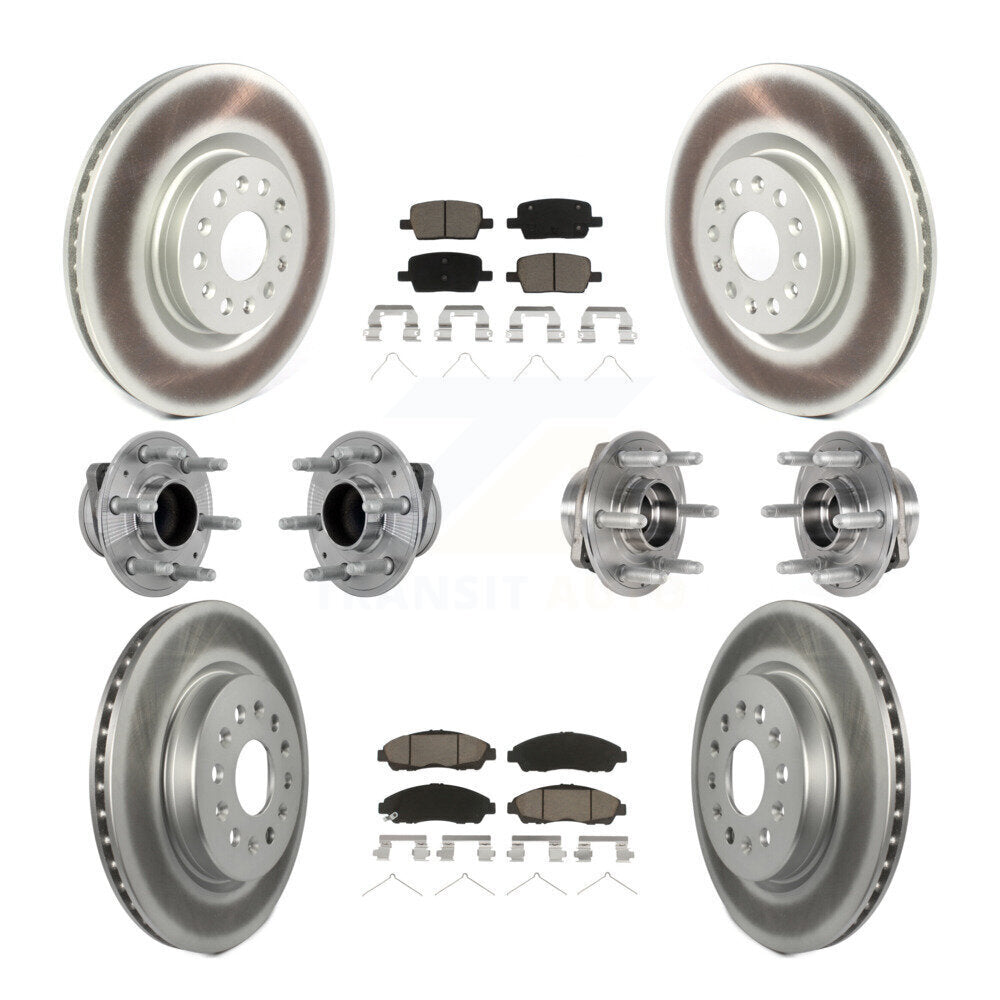Front Rear Hub Bearing Coat Brake Rotor Pad Kit (10Pc) For Cadillac XT5 Buick Enclave XT6 KBB-132952