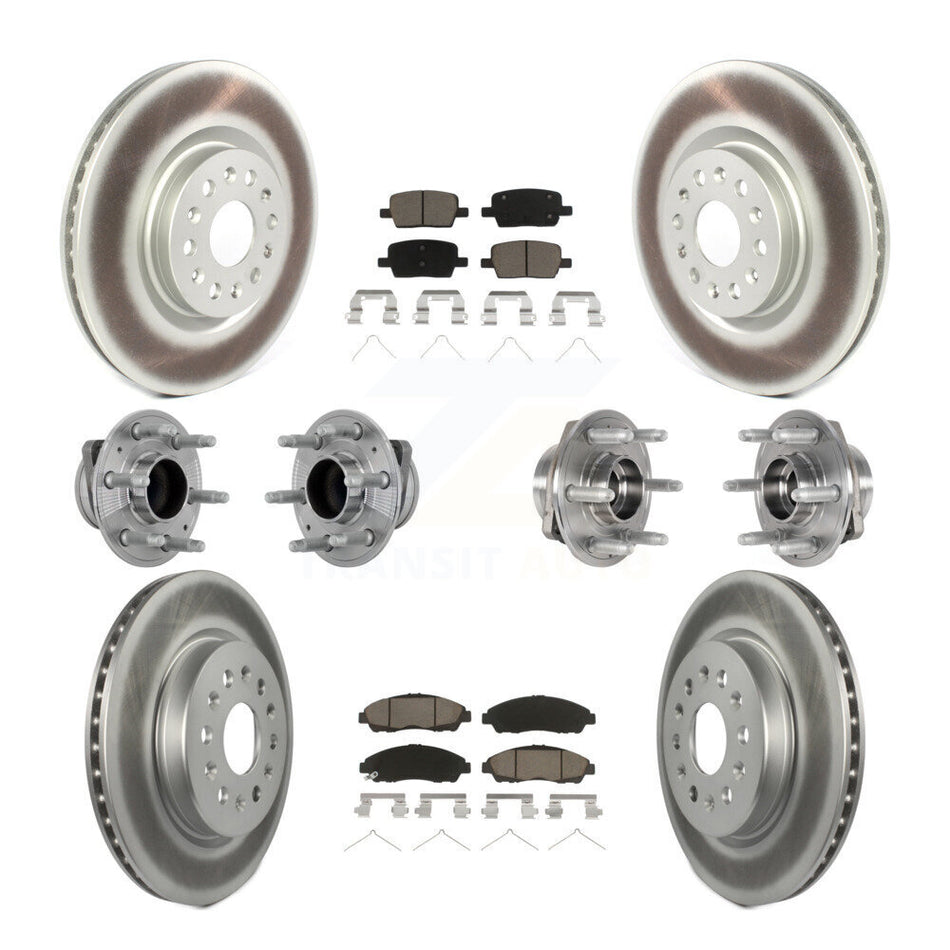 Front Rear Hub Bearing Coat Brake Rotor Pad Kit (10Pc) For Cadillac XT5 Buick Enclave XT6 KBB-132952