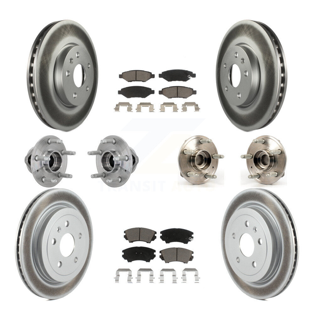 Front Rear Hub Bearings Coated Disc Brake Rotors And Pads Kit (10Pc) For Chevrolet Camaro KBB-132954
