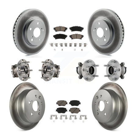 Front Rear Hub Bearing Coat Brake Rotor Pad Kit (10Pc) For 2014 Lexus IS250 Base with RWD KBB-132962