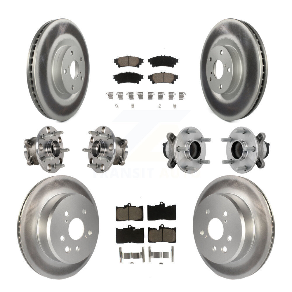 Front Rear Hub Bearing Coated Brake Rotor And Pad Kit (10Pc) For Lexus IS300 IS350 IS200t KBB-132966