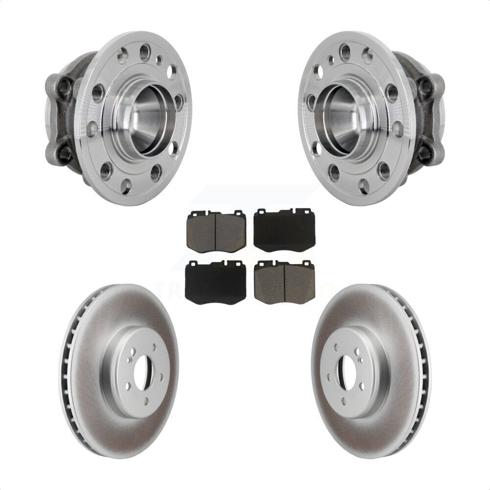 Front Hub Bearing Assembly Coated Disc Brake Rotor & Pad Kit For Mercedes-Benz C300 C350e KBB-132969