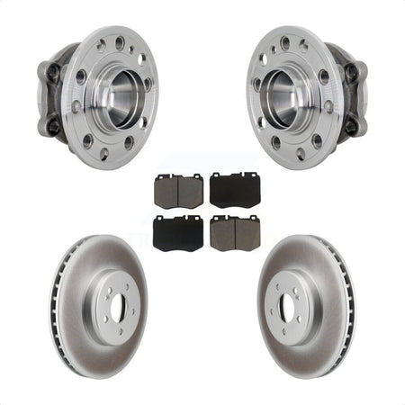 Front Hub Bearing Assembly Coated Disc Brake Rotor & Pad Kit For Mercedes-Benz C300 C350e KBB-132969