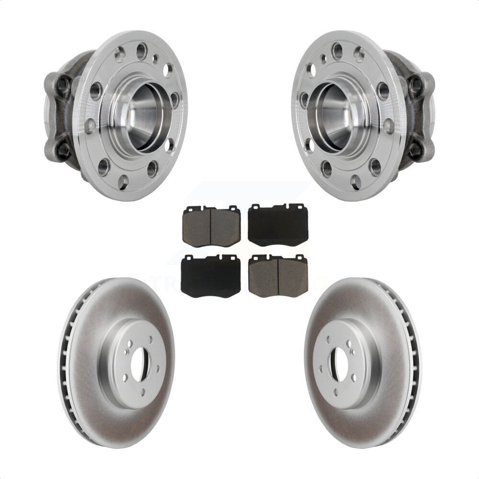 Front Hub Bearing Assembly Coated Disc Brake Rotor & Pad Kit For Mercedes-Benz C300 C350e KBB-132969