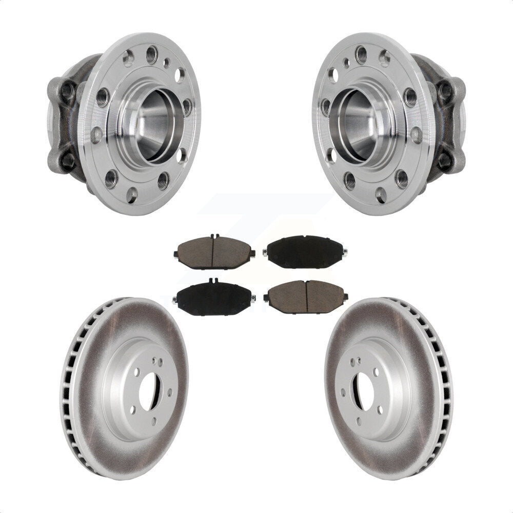 Front Hub Bearing Coated Brake Rotor Pad Kit For Mercedes-Benz C300 Without Sport Package KBB-132970