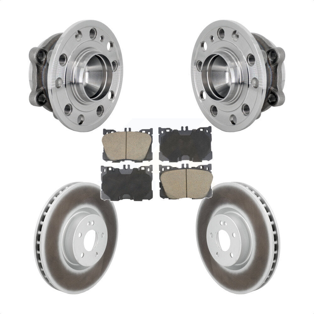 Front Hub Bearing Coated Brake Rotor Pad Kit For Mercedes-Benz E450 E400 E300 E350 CLS450 KBB-132971