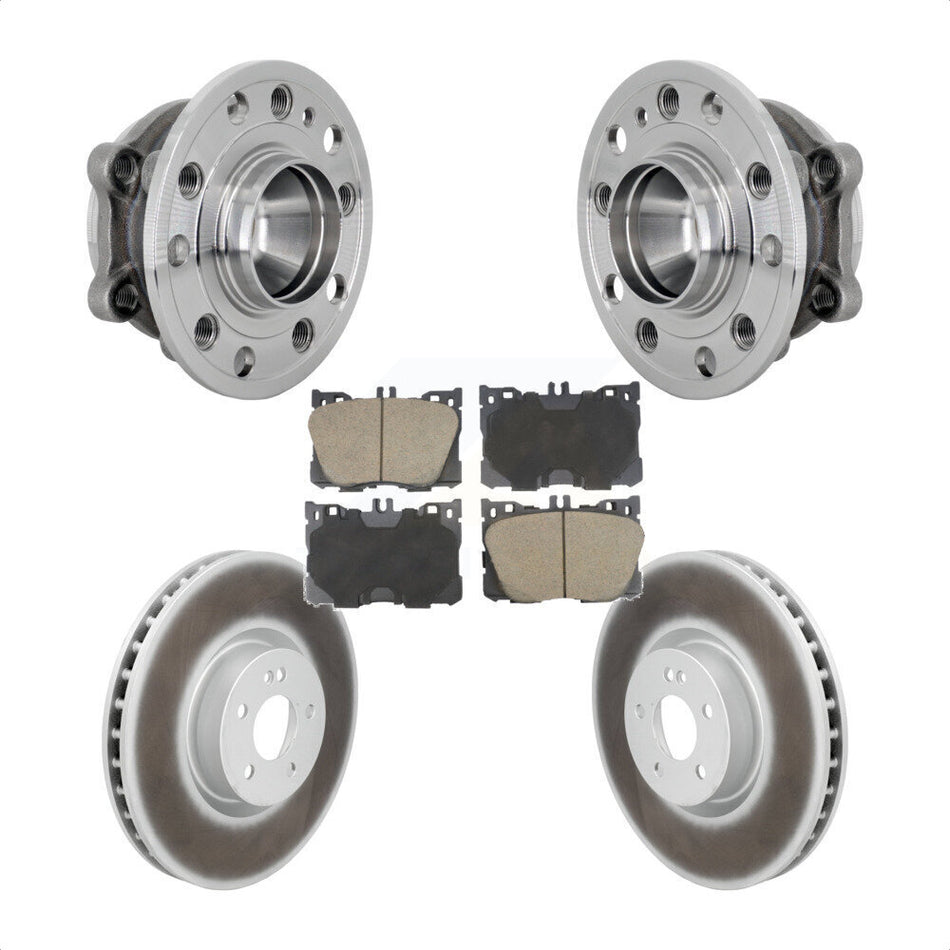 Front Hub Bearing Coated Brake Rotor Pad Kit For Mercedes-Benz E450 E400 E300 E350 CLS450 KBB-132971