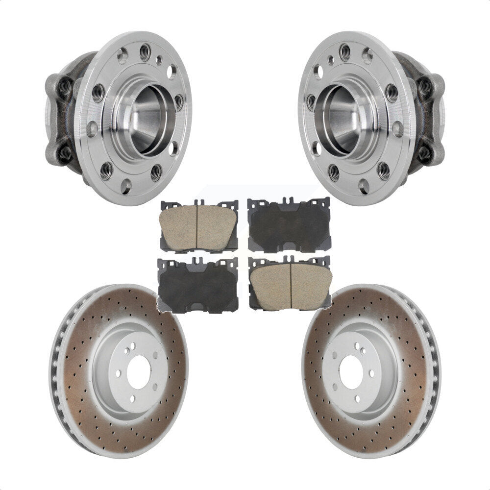 Front Hub Bearing Coated Brake Rotor Pad Kit For Mercedes-Benz E450 E400 E300 E350 CLS450 KBB-132972