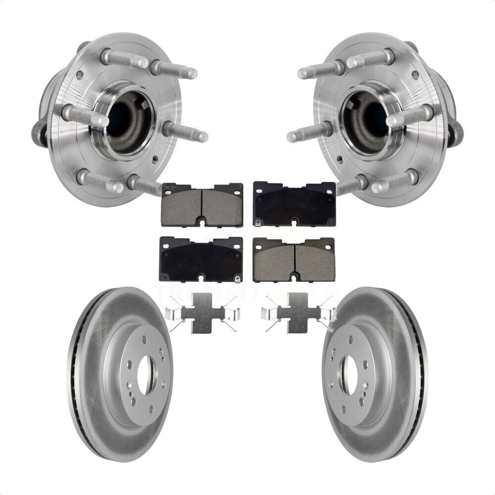 Front Hub Bearing Coat Brake Rotor Pads Kit For Chevrolet GMC Silverado 1500 Sierra Yukon KBB-132973