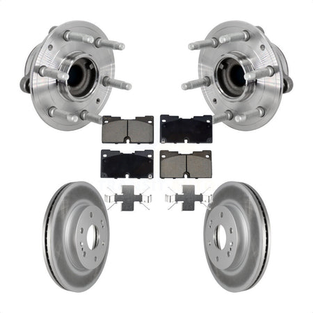Front Hub Bearing Coat Brake Rotor Pads Kit For Chevrolet GMC Silverado 1500 Sierra Yukon KBB-132973