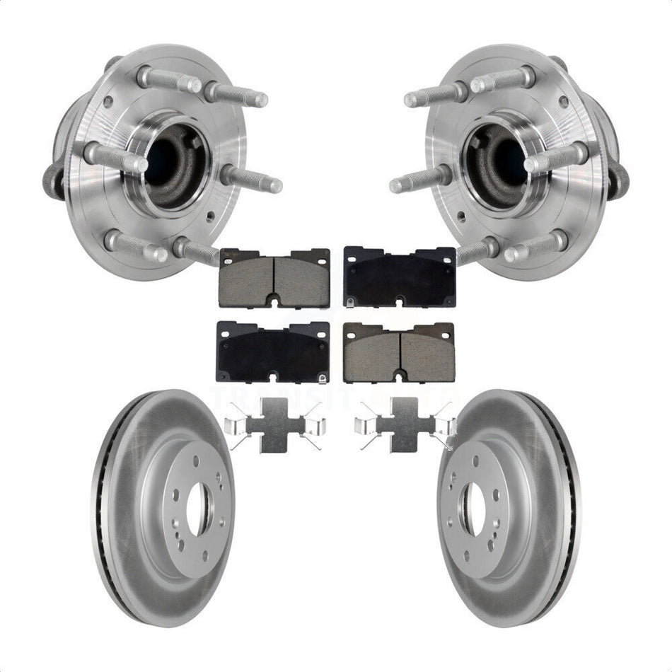 Front Hub Bearing Coat Brake Rotor Pads Kit For Chevrolet GMC Silverado 1500 Sierra Yukon KBB-132973