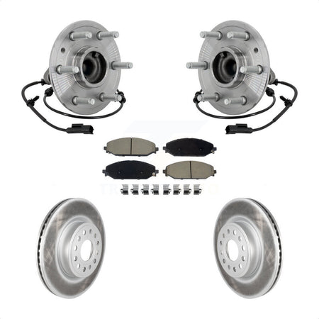 Front Hub Bearing Coated Disc Brake Rotor Pad Kit For Ram 1500 Without 22" Factory Wheels KBB-132974