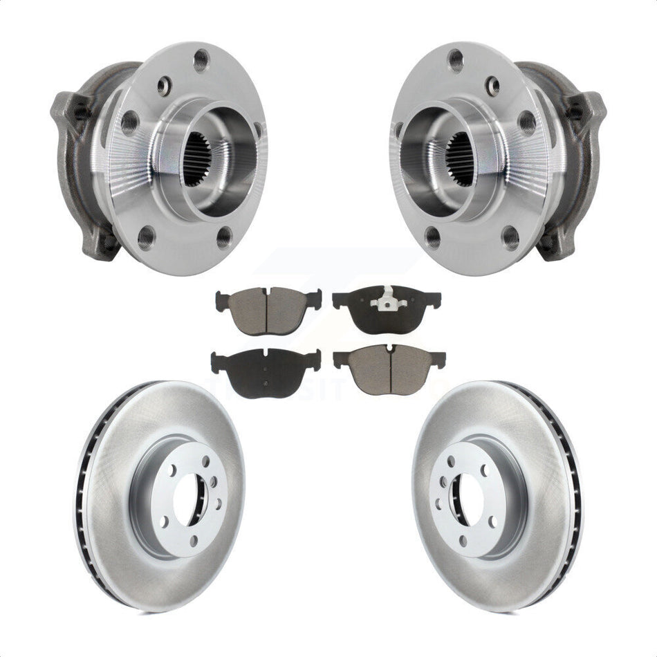 Front Hub Bearing Assembly Coated Brake Rotor And Pad Kit For BMW X5 X6 M12 x 1.25 Thread KBB-132979