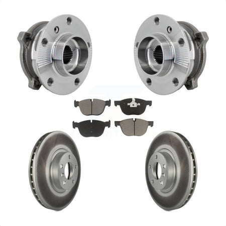 Front Hub Bearing Assembly Coated Brake Rotor And Pad Kit For BMW X5 X6 M12 x 1.25 Thread KBB-132980