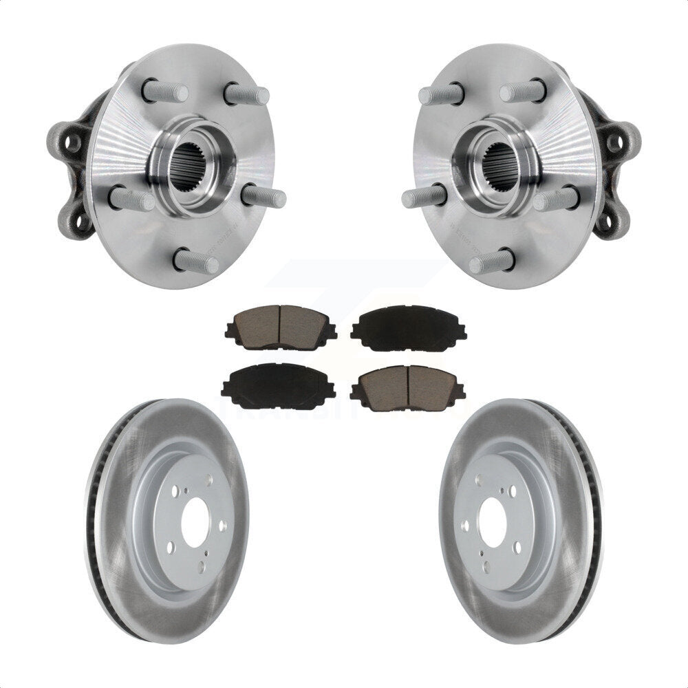 Front Hub Bearing Assembly Coated Disc Brake Rotors And Ceramic Pads Kit For Toyota RAV4 KBB-132982