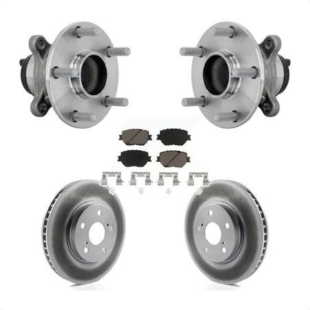 Front Hub Bearing Coated Brake Rotor Pad Kit For 2014 Lexus IS250 Without F Sport Package KBB-132988