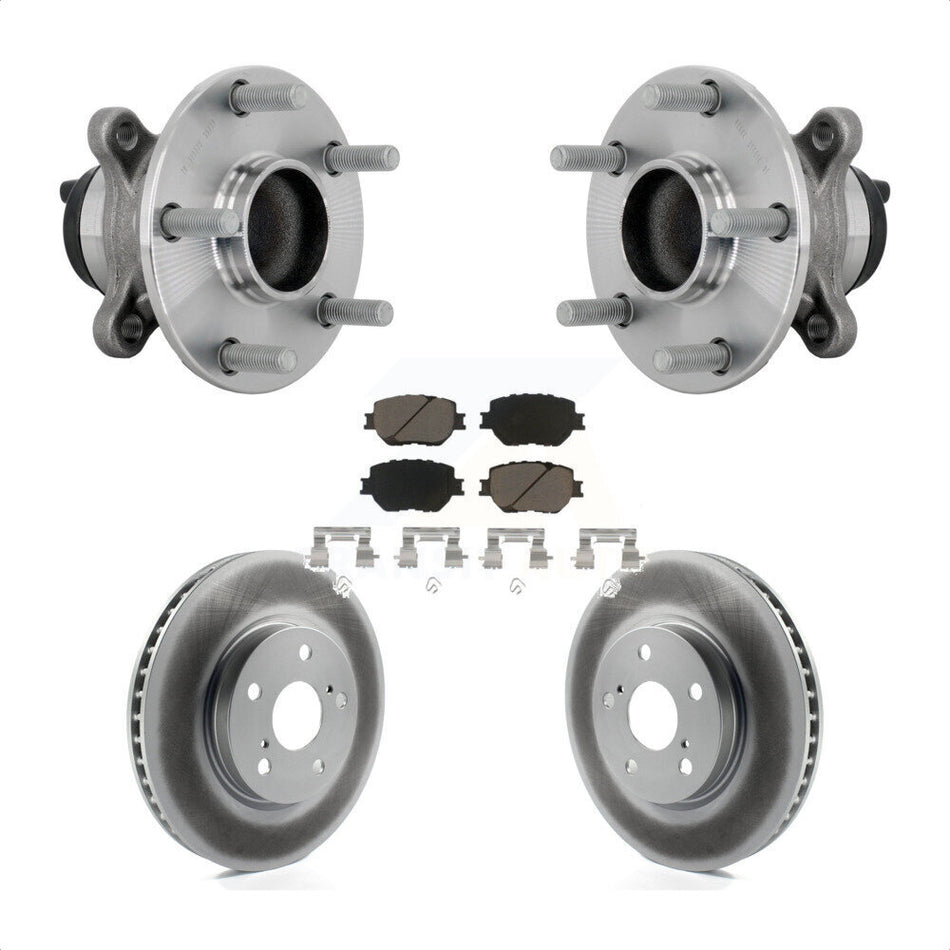 Front Hub Bearing Coated Brake Rotor Pad Kit For 2014 Lexus IS250 Without F Sport Package KBB-132988
