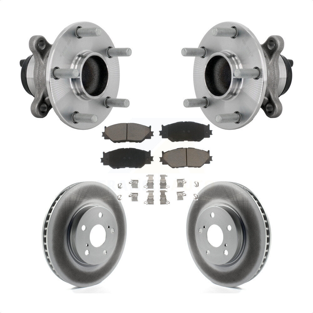 Front Hub Bearing Coat Brake Rotor Pad Kit For 2014-2015 Lexus IS250 With F Sport Package KBB-132989