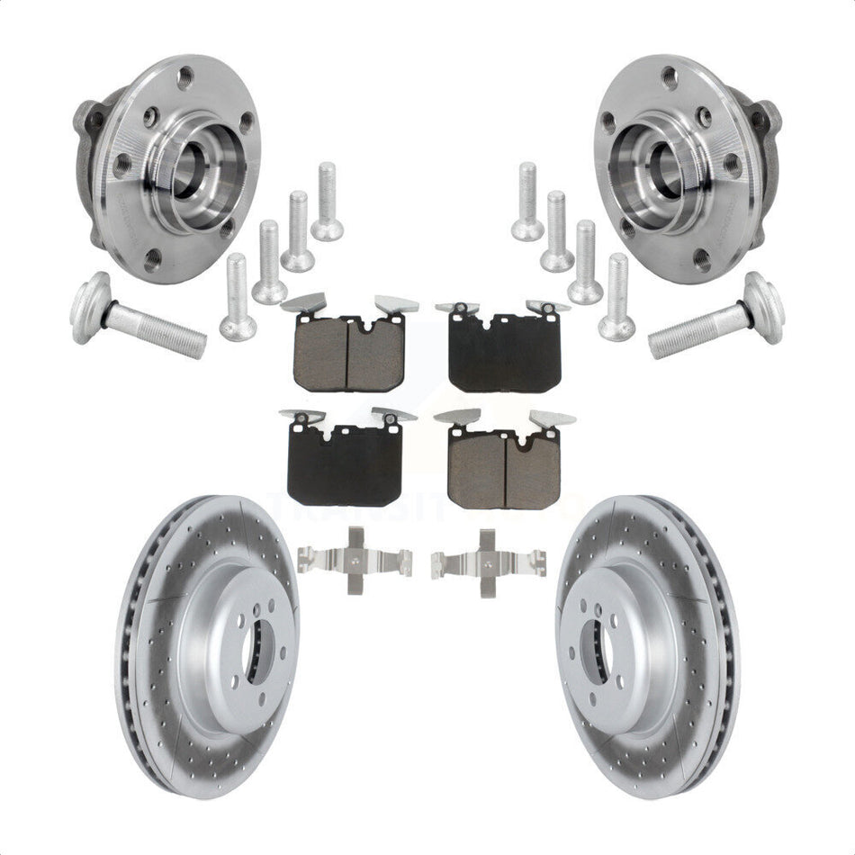 Front Hub Bearing Coated Brake Rotor Pad Kit For BMW 340i xDrive 440i Gran Coupe M240i GT KBB-132990