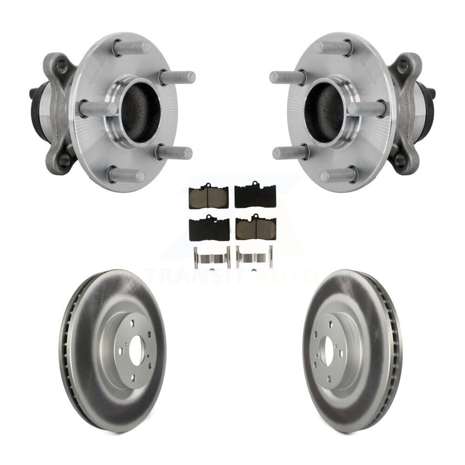 Front Hub Bearing Assembly Coated Disc Brake Rotor & Pad Kit For Lexus IS300 IS350 IS200t KBB-133002