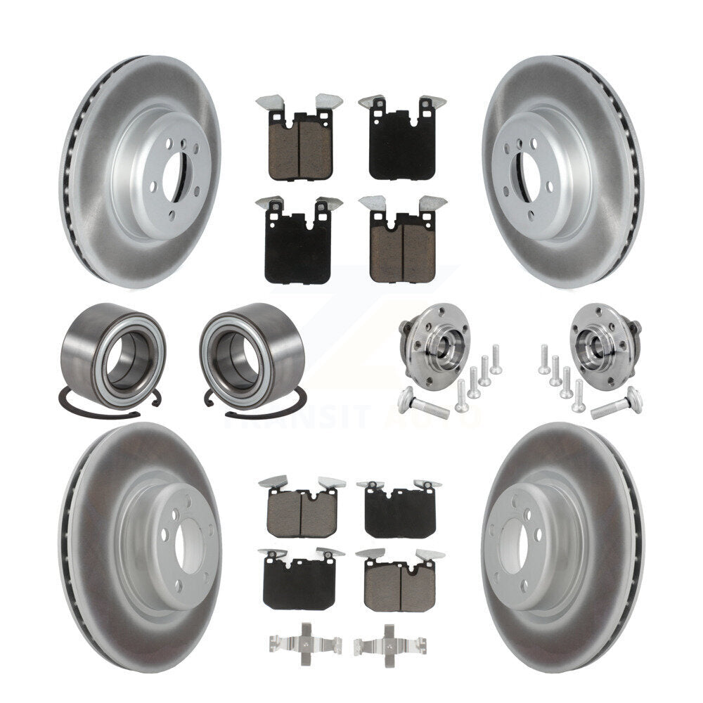 Front Rear Hub Bearing Coated Disc Brake Rotor & Pad Shoe Kit (10Pc) For BMW M240i xDrive KBB-133017
