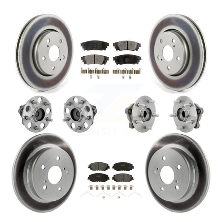 Front Rear Hub Bearings Coated Disc Brake Rotors And Pads Kit (10Pc) For Toyota C-HR KBB-133042