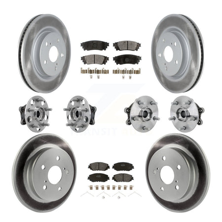 Front Rear Hub Bearings Coated Disc Brake Rotors And Pads Kit (10Pc) For Toyota RAV4 KBB-133045